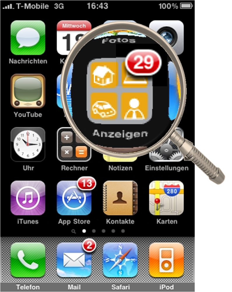 „Anzeigen“ iPhoneApp powered by markt.de markt.de